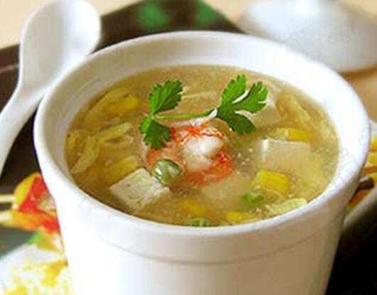 Yam and tofu soup