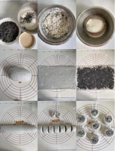 Black sesame peanut roll steamed buns