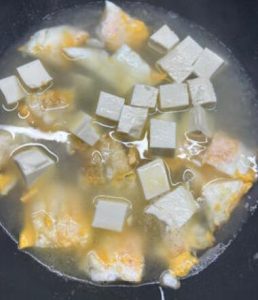 Cabbage and tofu soup