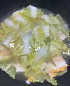 Cabbage and tofu soup